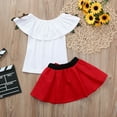 thumbnail image 3 of Ketyyh-chn99 Girls Party Dresses Toddler Baby Girl Plain T Shirts Plaid Overall Skirt Set Cotton Overall Skirt Set Cotton Outfits White,110, 3 of 5