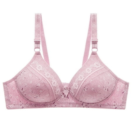 

Bigersell Full Coverage Bra Women Solid Color Fashion Bowknot Comfortable Hollow Out Bra Underwear No Underwire Women s Plus Size Sports Bra Style 8278 Purple 36B