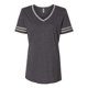 thumbnail image 1 of Jerzees Damas 4.5 oz. Camiseta TRI-BLEND Varsity con cuello en V L Black Hth/ Oxfrd Jerzees 602WVR, 1 of 1
