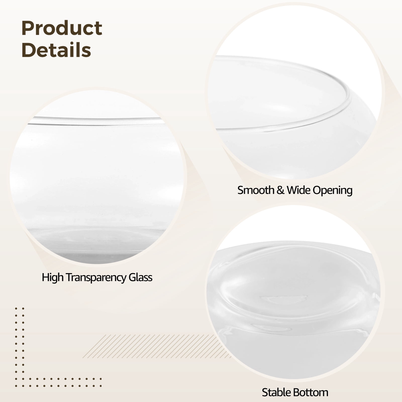 2 PCS Glass Bowl Vases, Wide Mouth Round Glass Terrarium, Glass Hydroponic Planter, Clear Floral Container, Fish Tank Aquarium