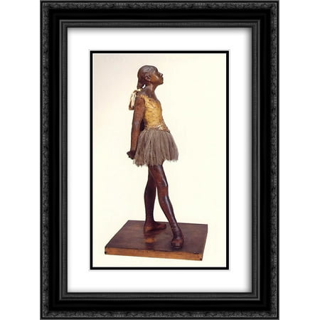 Degas Little Dancer - Edgar Degas 2x Matted 18x24 Black Ornate Framed Art Print 'Little Dancer, Fourteen Year Old '