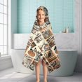 thumbnail image 6 of Vintage Halloween Poster Pattern Hooded Bath Towel，50"x30" for Ages 3 To 12 Kids, Quick Dry Lightweight Soft Microfiber Hood Beach Towel Cover Up for Kids, 6 of 7