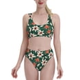 thumbnail image 2 of Picia Lilies Flowers Women's High Waisted Bikini Scoop Neck Swimsuit Two Pieces Bathing Suit-Medium, 2 of 8