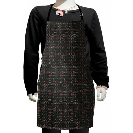 

Ethnic Kids Apron Bohemian Square Formations of Ornamental Motifs in Various Colors Boys Girls Apron Bib with Adjustable Ties for Cooking Baking Painting Dark Taupe Multicolor by Ambesonne