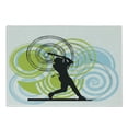 thumbnail image 1 of Baseball Cutting Board, Baseball Player with Circles on His Bat Wild Pitch Fast Win Do It, Decorative Tempered Glass Cutting and Serving Board, Small Size, Green Blue Black, by Ambesonne, 1 of 1