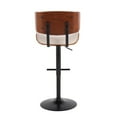thumbnail image 4 of Lombardi Mid-Century Modern Barstool In Black Metal And Cream Noise Fabric With Walnut Wood Accent, 4 of 7