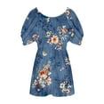 thumbnail image 6 of Cold Shoulder Tops For Women Pleated Front Floral Print Short Sleeve Blouses Summer Casual Shirts Plus Size Tunics, 6 of 6