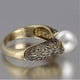 thumbnail image 3 of anillo de perla hueca con incrustaciones vintage de perlas de imitación para mujer, talla 5, 3 of 5