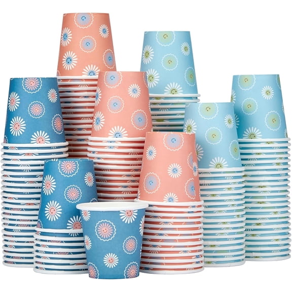 BYSNOW 3 oz Disposable Paper Cups, Small Bathroom Cups, Sample Cups, 300 Count