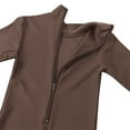 thumbnail image 3 of Raenseen Kids Boys Girls Full Length Bodysuit Unitards Spandex Zentai Costumes Gymnastics Leotard Brown M, 3 of 8