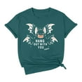 thumbnail image 1 of T-shirt à Manches Courtes Imprimé Chauve-Souris Mignon Halloween pour Femmes, 1 of 3