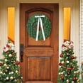 thumbnail image 6 of 20 Inch Christmas Wreath with White Bow Artificial Cedar Wreath Faux Pine Needles Holiday Wreath for Front Door Mantel Christmas Tree Wall Fireplace Window Indoor Outdoor Christmas Decorations, 6 of 7