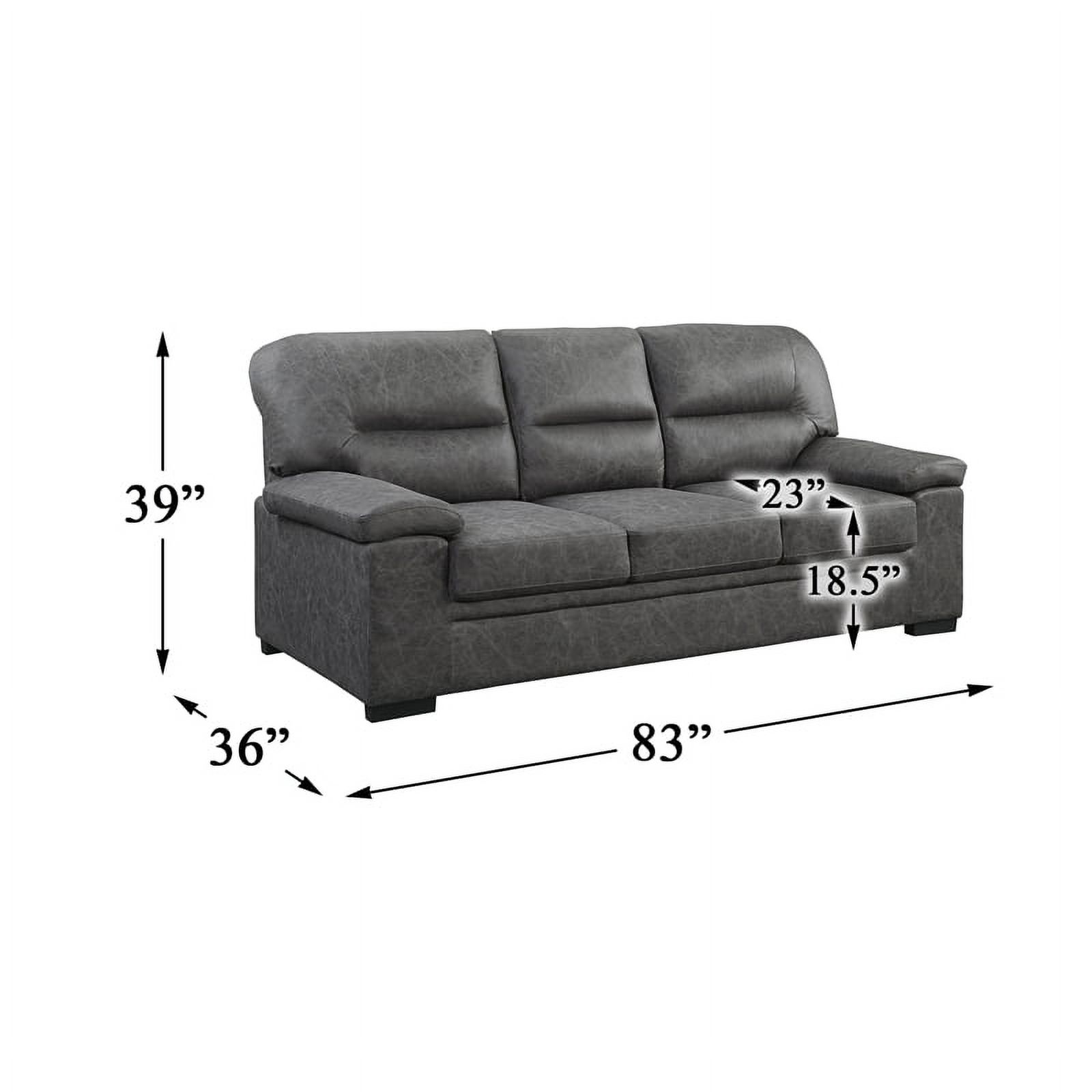 Topline Home Furnishings Sofa, Dark Grey Microfiber