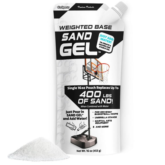GoSports Sand Gel Weighted Base Filler for Indoor/Outdoor Basketball Hoops, Umbrella Bases, & More - 16 oz, Just Add Water