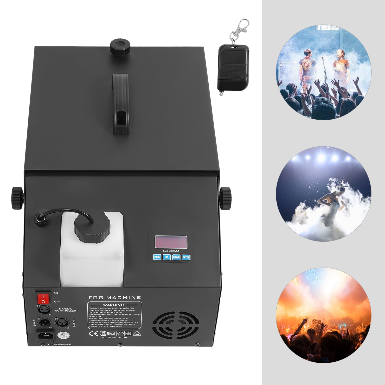 Wildnix Professional Fog Machine with Oil Pump, Adjustable Working Time and Interval, Ideal for Stage Effects, Parties, and Events