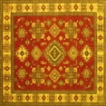 thumbnail image 1 of Ahgly Company Indoor Square Geometric Yellow Traditional Area Rugs, 7' Square, 1 of 4