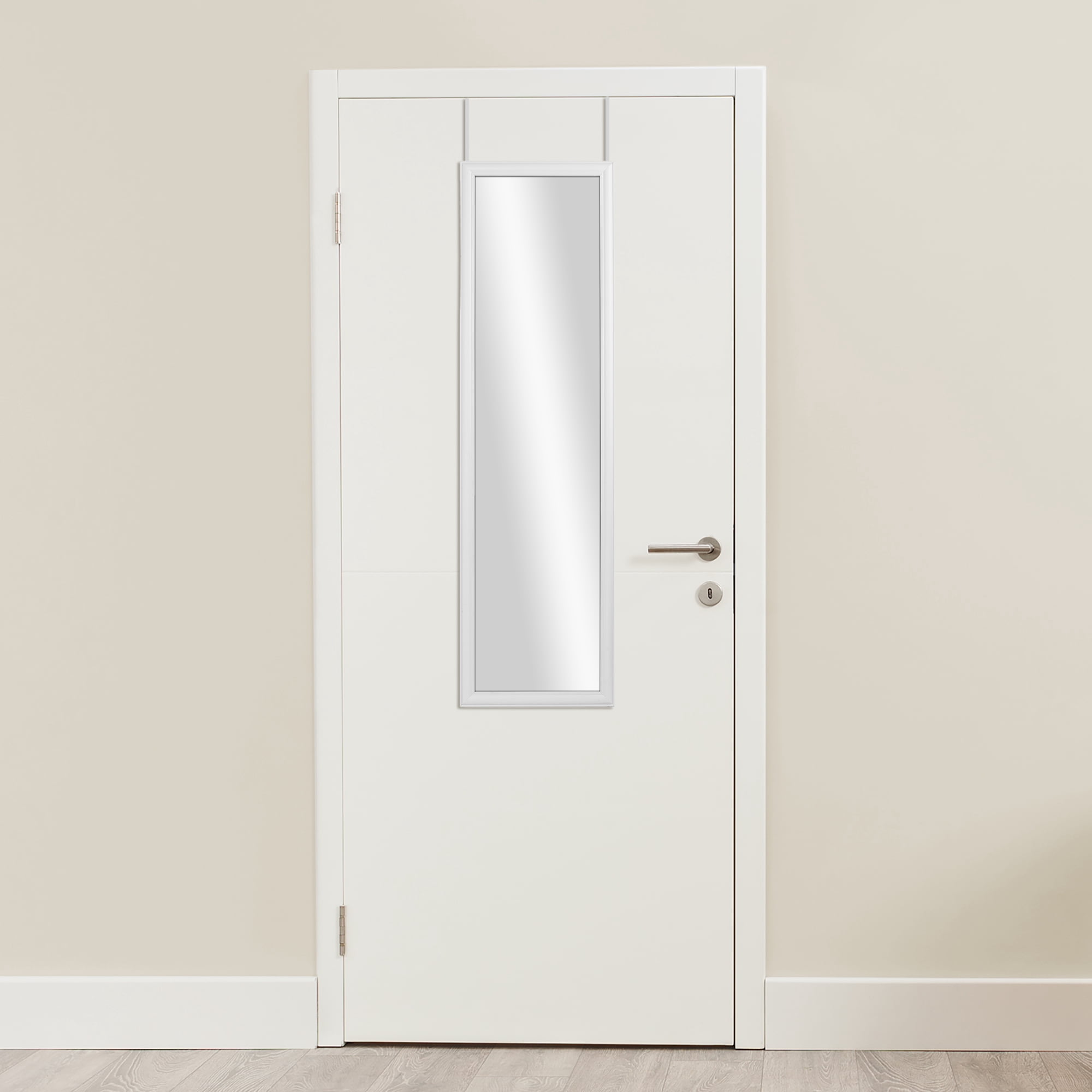 Mainstays Over-The-Door Rectangular Mirror 14.25IN X 50.25IN, White