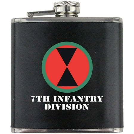 

Army 7th Infantry Divsion Full Color Stainless Steel Leather Wrapped 6oz. Flask