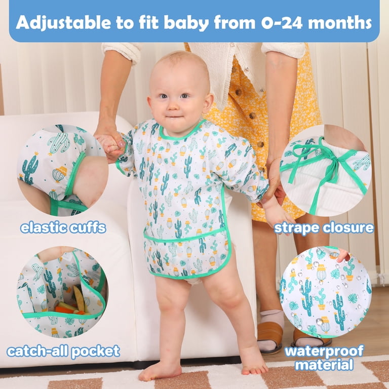 Lictin Long Sleeve Waterproof Baby Bibs, 5-Pack photo 6
