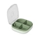 thumbnail image 1 of Caja de pastillas Contenedores de viaje portátil Tableta Dispensador Dispensador Diseño de diseño Sello en forma de U Groove con cubierta transparente para viajes Verdes Cuatro celdas Inevent HA028202-02, 1 of 7
