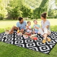 thumbnail image 6 of KTENME Black Machine Made Outdoor Rug, 8' x10', Reversible Waterproof Quick Dry Stain Resistant, 6 of 9