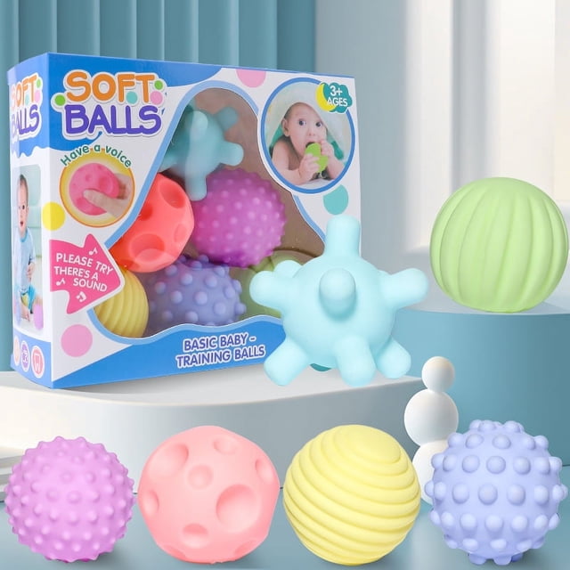 Bolas sensoriales para bebés QUANZHOUTIANDI 6 piezas Bola de masaje de silicona suave