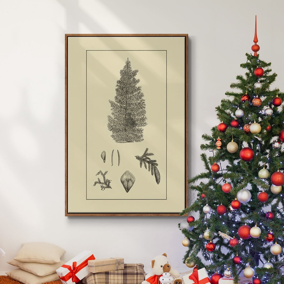 Arbor Study I - Framed Gallery Wrapped Holiday Canvas - 25 x 37 - Rosewood Frame