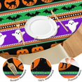 thumbnail image 4 of Halloween Striped Icons Pattern Round Fitted Tablecloth with Elastic Edge,Dining Table Cover Waterproof,Outdoor Round Tablecloth for Camping,Dining,Indoor and Outdoor, 4 of 7