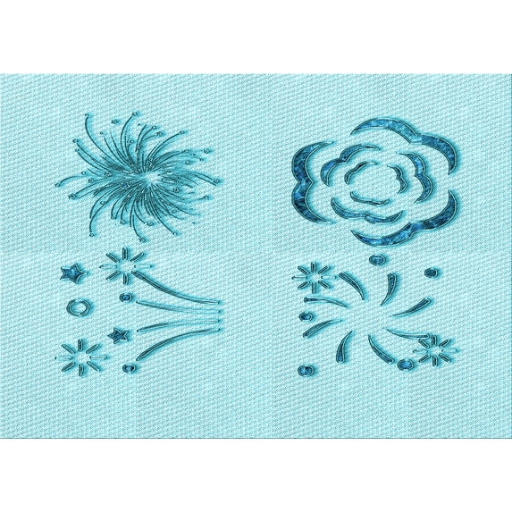 Ahgly Company Machine Washable Indoor Rectangle Transitional Electric Blue Area Rugs, 6' x 9'