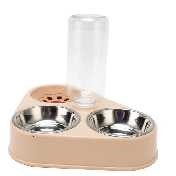 Juego De Cuencos Para Comida Con Botella De Agua Para Mascotas, Boquilla De Recarga De Agua Automática, Cuencos Triples Para Gatos De Fácil Limpieza, Higiénicos Para Suministros