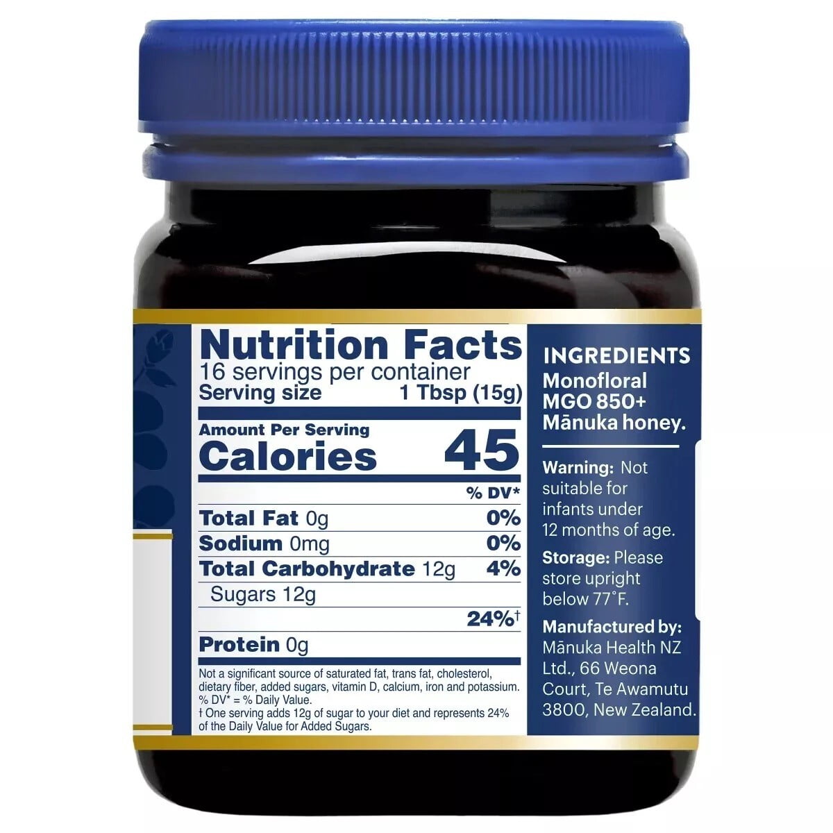 Manuka Health UMF 20+ (MGO 850+) Raw Manuka Honey