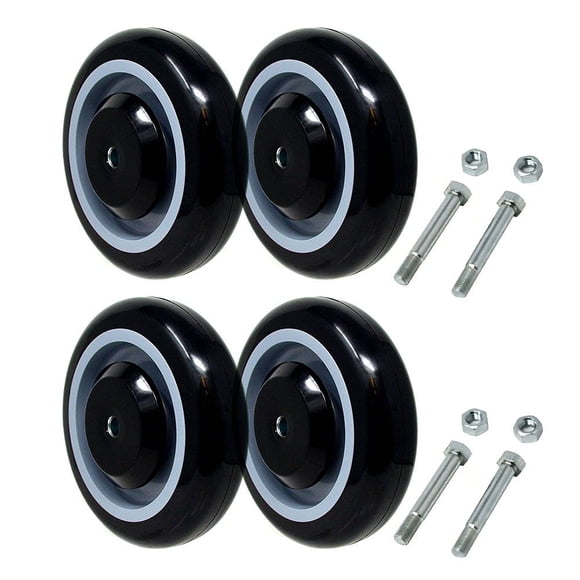 Syration 5 4 Pack Polyurethane Stepped And Full Tread Face Wdouble Balbearing Shopping Cart Wheel 1400 Lbs Total Capacity