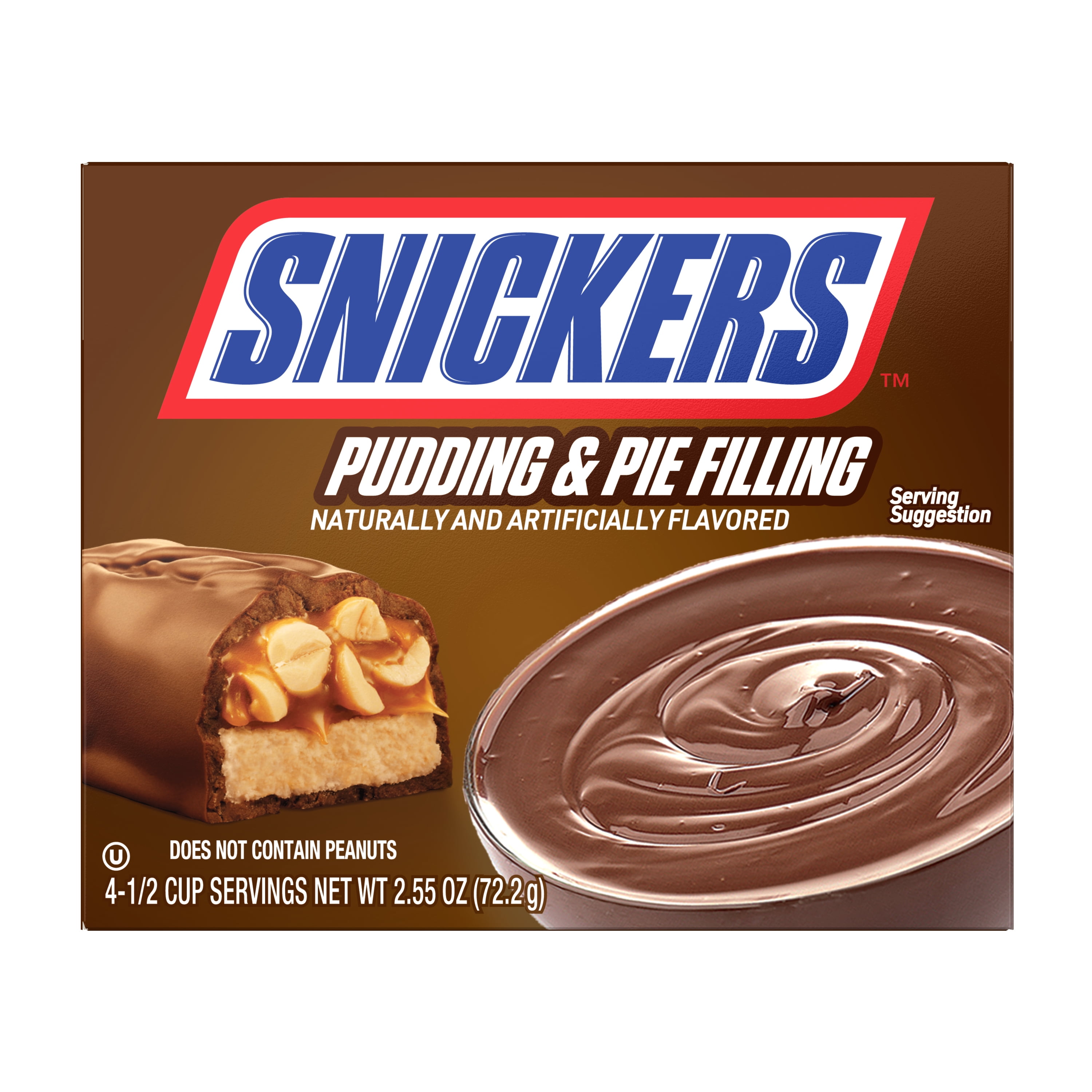 (4 pack) SNICKERS™ Milk Chocolate Pudding & Pie Filling, Fat-Free, 3.03 oz, Box