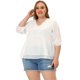 thumbnail image 3 of Plus Size Chiffon Tops for Women's Babydoll Long Sleeve Swiss Dots Blouses White 3X, 3 of 5
