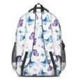 thumbnail image 3 of Butterfly and Watercolor Purple Pattern Cute School Backpack Bag with Padded Back and Adjustable Shoulder Straps 16.9 X 12.6 X 5.9 Inches, 3 of 5