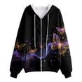 thumbnail image 7 of COMVALUE Womens Zip Up Hoodies Boho Floral Long Sleeve Sweatshirts Casual Graphic Y2K Hoodie Fall Hooded Jacket with Pockets (Purple, 3XL), 7 of 7