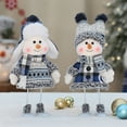 thumbnail image 6 of Blue Christmas Snowman Doll - Cute Rocking Fabric Snowman Figurine for Table Top Decor, Winter Holiday Home Decoration Gift for Family, 6 of 7