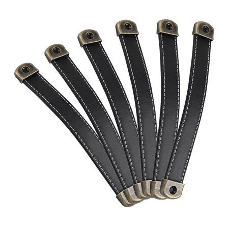 OUNONA 6 Pcs Cabinet Dresser Leather Handle 15.50X2.40X0.80CM