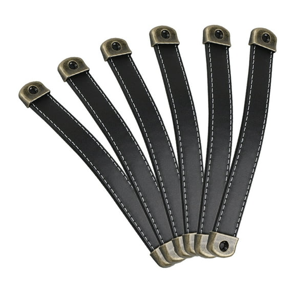 OUNONA 6 Pcs Cabinet Dresser Leather Handle 15.50X2.40X0.80CM