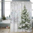 thumbnail image 2 of Winter Pine Tree Bathroom Shower Curtain Snowflakes Christmas Tree Plant Waterproof Washable Shower Curtains for Bathtub Bath Decor with Grommets and Hook 36 X 72 Inch, 2 of 8