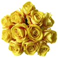 thumbnail image 3 of Ukeler 12 Pcs Artificial Rose Flowers Blossom Real Touch Silk Roses with Long Stem Rose Bouquets for Home Decoration Wedding Party Garden Floral Decor, Yellow, 3 of 7