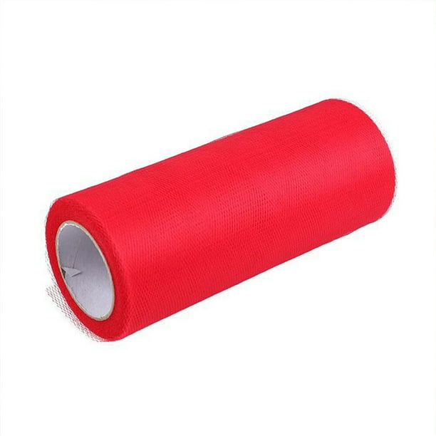5.9 Pulgadas x 25 Yardas Boda Tulle Roll Spool Tutu Falda Tela Boda Fiesta Regalo Arco Artesanía (Rojo)