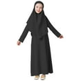 thumbnail image 1 of MEZZALL Robe pour Filles à Manches Longues Robe de Prière Hijab pour Enfants Filles Abaya Jolie Robe d'Été pour Tout-Petits, Noir, 11-12 Ans, 1 of 6