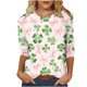 thumbnail image 3 of TaTaai Women's Fashion St. Patrick's Day Unstructured Print Loose Casual Round Neck 3/4 Sleeve T-Shirt Pullover Gift, 3 of 6