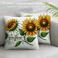 thumbnail image 3 of YANMS Sunflower Sunshine Decorative Throw Pillow Cover, Spring Summer Home Sweet Home Porch Patio Outdoor Pillowcase, Fall Farmhouse Couch Cushion Case Decor White, 3 of 5