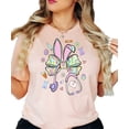 thumbnail image 4 of Fun Easter Nurse Shirt for Women - Cute Bunny Bow Stethoscope Graphic Tee Peach Shirt Adult 2XL, 4 of 7