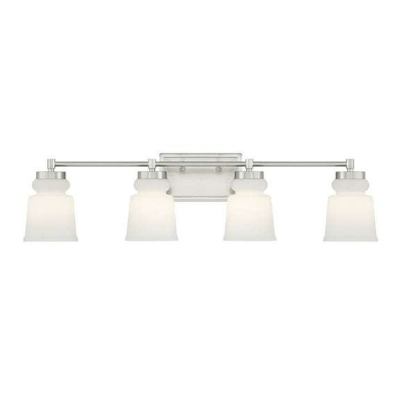 Trade Winds Faye 4-Light Bathroom Vanity Light in Brushed Nickel