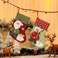 thumbnail image 5 of Linen Christmas Stocking Gift Charms Christmas Stockings Christmas Decorations Holiday Decorations Santa Claus, 5 of 9