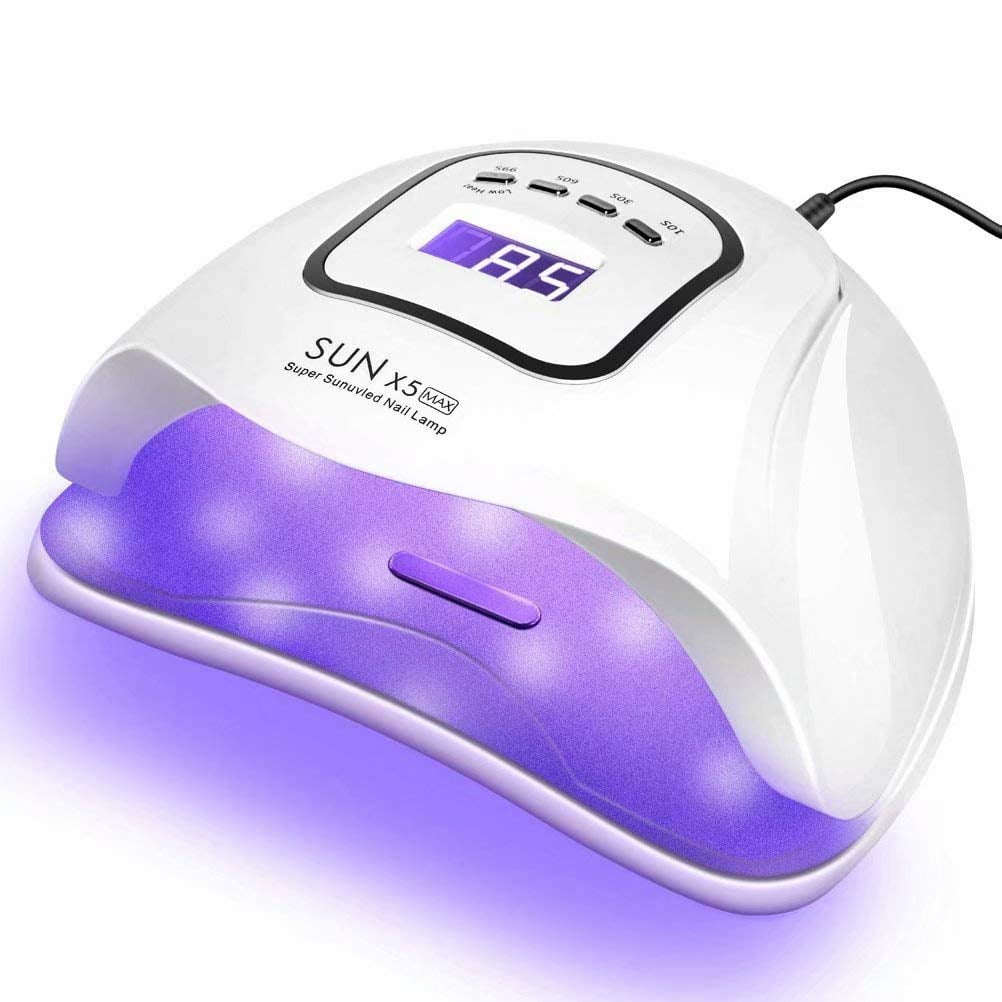 UV Gel Nail Lamp,150W UV Nail Dryer LED Light for Gel Polish-4 Timers  Professional Nail Art Accessories,Curing Gel Toe Nails,White,1PK -  