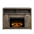 thumbnail image 5 of Newboti Furniture Rustic Oak 2-Door Fireplace with 2 Shelves 02763, 5 of 6